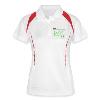 Web Analyse Chart Coding Browser Vektor - Frauen Polo atmungsaktiv - Weiß/Rot - Vorne