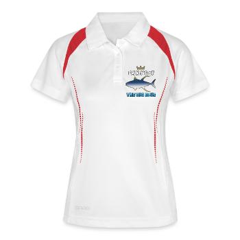 König des Großen Blauen - Frauen Polo atmungsaktiv - Weiß/Rot - Vorne