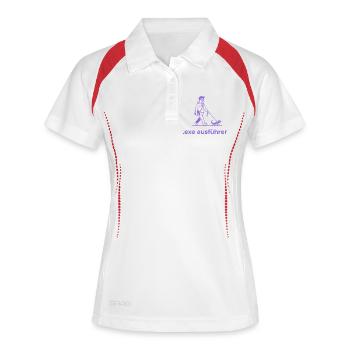 Exe Echse ausfuehren Admin Sysadmin Geschenk - Frauen Polo atmungsaktiv - Weiß/Rot - Vorne