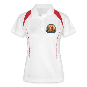 Kek & Ina en Normandie - Souvenir de France - Polo respirant Femme - blanc/rouge - Devant