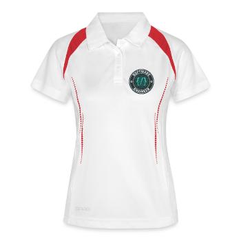 Software Engineer Binärcode-Badge-Geschenk - Frauen Polo atmungsaktiv - Weiß/Rot - Vorne