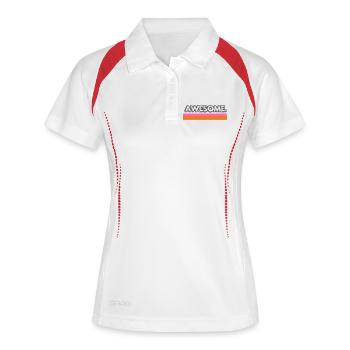 Toller Retro-Streifen - Frauen Polo atmungsaktiv - Weiß/Rot - Vorne