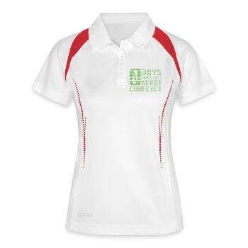 Merge Conflict Software Developer Entwickler Geek - Frauen Polo atmungsaktiv - Weiß/Rot - Vorne