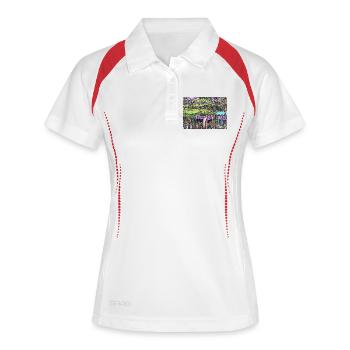 Hongkong Facing Worlds - Frauen Polo atmungsaktiv - Weiß/Rot - Vorne