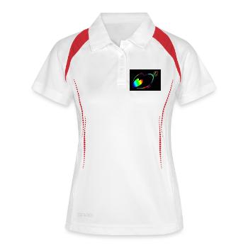 Filou-Speed-Poster - Frauen Polo atmungsaktiv - Weiß/Rot - Vorne