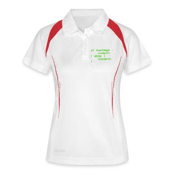 Kein Kaffee Kein Code Programmierer Informatiker - Frauen Polo atmungsaktiv - Weiß/Rot - Vorne