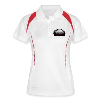 Switzerland Scherenschnitt - Frauen Polo atmungsaktiv - Weiß/Rot - Vorne