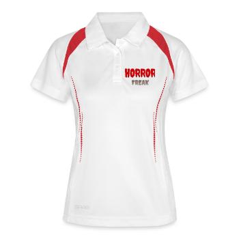Horror Freak Grafikdruck - Frauen Polo atmungsaktiv - Weiß/Rot - Vorne