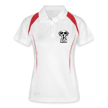 Le Dogfather - Dalmates - Polo respirant Femme - blanc/rouge - Devant