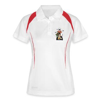Gruseliger Freund - Frauen Polo atmungsaktiv - Weiß/Rot - Vorne