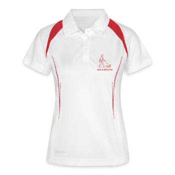 Exe ausführen Informatik Programming Geschenk - Frauen Polo atmungsaktiv - Weiß/Rot - Vorne