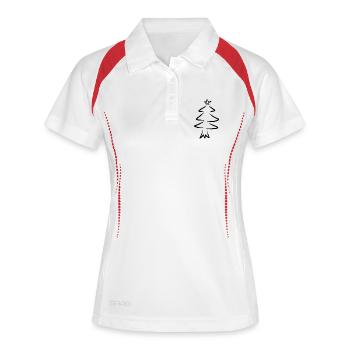 Noël, noël, noël, noël, noël, noël, noël, noël, - Polo respirant Femme - blanc/rouge - Devant