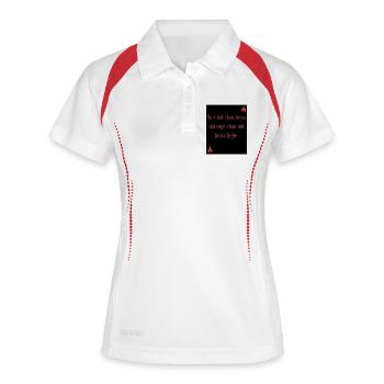 Chilli for life  - Frauen Polo atmungsaktiv - Weiß/Rot - Vorne