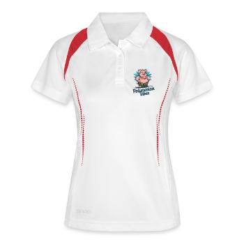 Polynesische Vibes Design Paradies Urlaub - Frauen Polo atmungsaktiv - Weiß/Rot - Vorne