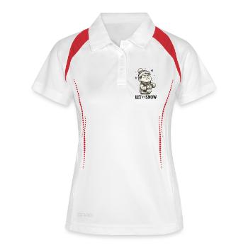 Que neige ironie - Polo respirant Femme - blanc/rouge - Devant