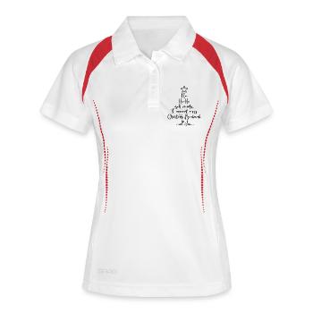 Witziger Weihnachts-Spruch – Christmas Beerbreak - Frauen Polo atmungsaktiv - Weiß/Rot - Vorne