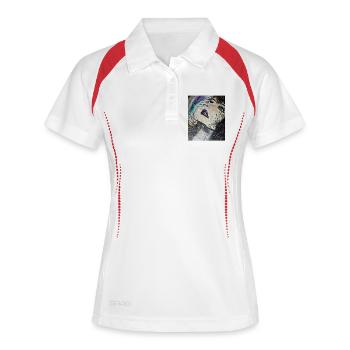 Feurig  - Frauen Polo atmungsaktiv - Weiß/Rot - Vorne