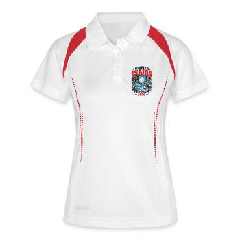 I Survived Isaias Gulf Coast 2026 Storm Survivor - Frauen Polo atmungsaktiv - Weiß/Rot - Vorne
