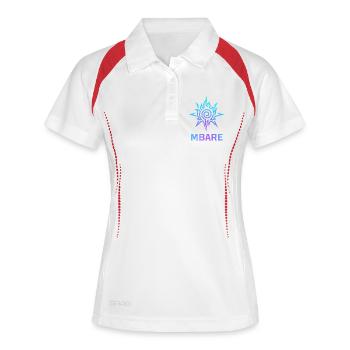 Starburst-Spiralgradient - Frauen Polo atmungsaktiv - Weiß/Rot - Vorne