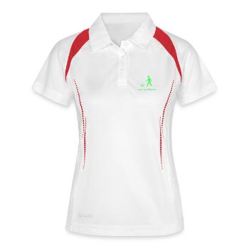 Exe ausführen Programming Geschenk - Frauen Polo atmungsaktiv - Weiß/Rot - Vorne