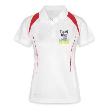 I'm not weird, I am Limited Edition - Frauen Polo atmungsaktiv - Weiß/Rot - Vorne