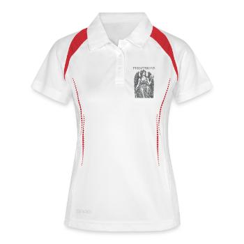 Persephone - Frauen Polo atmungsaktiv - Weiß/Rot - Vorne