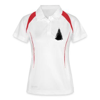 arbre de Noël - Polo respirant Femme - blanc/rouge - Devant