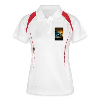 Prähistorisches Pferd 01 - Frauen Polo atmungsaktiv - Weiß/Rot - Vorne
