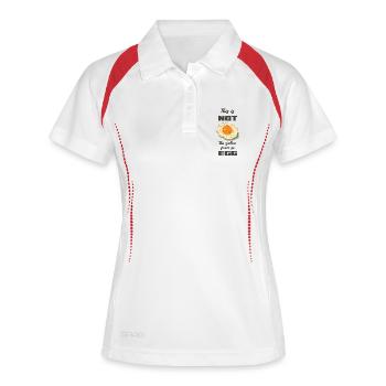 Dieses Ei ist nicht das Gelbe - Frauen Polo atmungsaktiv - Weiß/Rot - Vorne