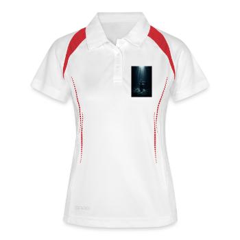 Unterwasser-Klavier-Träumerin - Frauen Polo atmungsaktiv - Weiß/Rot - Vorne