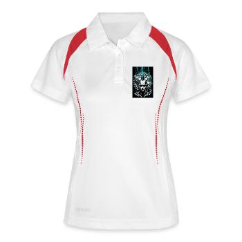 Simulation der Konformität Bot Armee - Frauen Polo atmungsaktiv - Weiß/Rot - Vorne