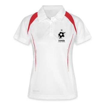 Spain Football Supporter Soccer Fan Design - Women's Polo breathable - white/red - Front