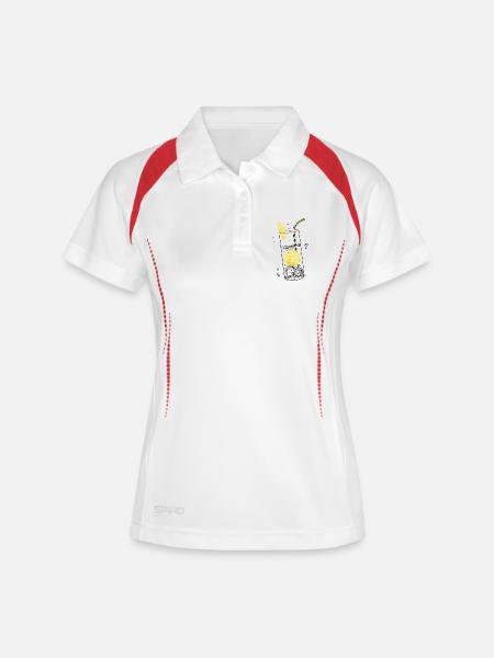 Zitronen Limonade Sommer Limo - Frauen Polo atmungsaktiv - Weiß/Rot
