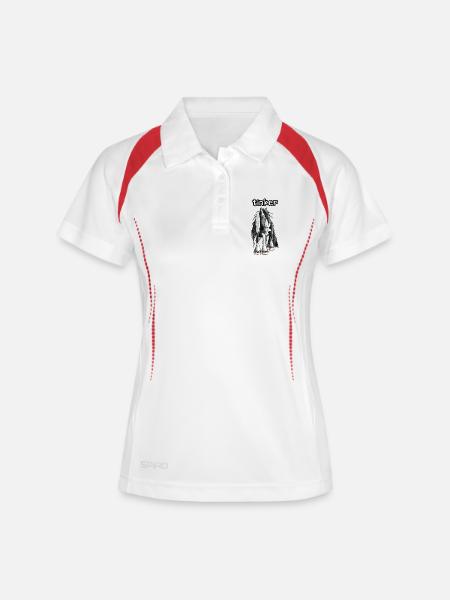 Witziger Irish Tinker - Frauen Polo atmungsaktiv - Weiß/Rot