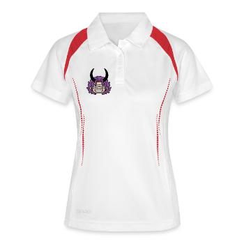Verfluchter Loki-Prinz, lilahaariger Riese - Frauen Polo atmungsaktiv - Weiß/Rot - Vorne