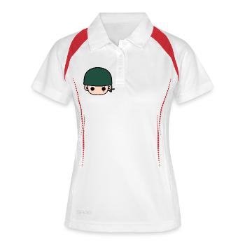 Niedlicher Zoro Piraten Bandana Kopf Karikatur - Frauen Polo atmungsaktiv - Weiß/Rot - Vorne
