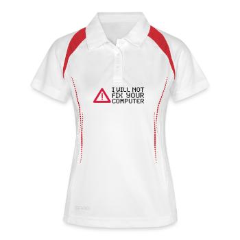 computer - Frauen Polo atmungsaktiv - Weiß/Rot - Vorne