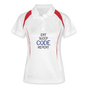 Programmierer Alltag IT künstlich - Frauen Polo atmungsaktiv - Weiß/Rot - Vorne