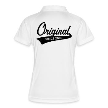 Original Since 2006 (Geburtsjahr, Geburtstag / B) - Frauen Polo atmungsaktiv - Weiß/Rot - Hinten