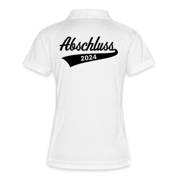 Abschluss – 2024 (Schulabschluss / Black) - Frauen Polo atmungsaktiv - Weiß/Rot - Hinten