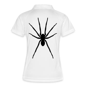 Araignée (Halloween / Gothique / Tatouage / Noir) - Polo respirant Femme - blanc/rouge - Dos