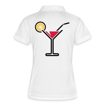 Cocktail / Cocktailglas / Martini (Bold / Rot) - Frauen Polo atmungsaktiv - Weiß/Rot - Hinten