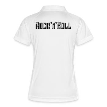 Rock 'n' Roll Schriftzug (3D / POS / 1C) - Frauen Polo atmungsaktiv - Weiß/Rot - Hinten