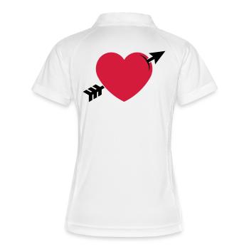 Heart With Arrow Of Love (Valentine’s Day / 2C) - Women's Polo breathable - white/red - Back