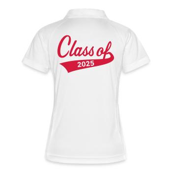 Classe de 2025 (Classe de fin d’études Certificat de fin d’études Rouge) - Polo respirant Femme - blanc/rouge - Dos