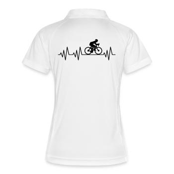 Heartbeat Cycling Cyclists Cycling - Women's Polo breathable - white/red - Back