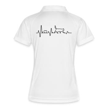 Chat Heartbeat Chat Ami Cadeau Drôle - Polo respirant Femme - blanc/rouge - Dos