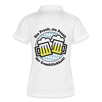 Ein Prosit der Gemütlichkeit! (Bier-Maßkrug) - Frauen Polo atmungsaktiv - Weiß/Rot - Hinten