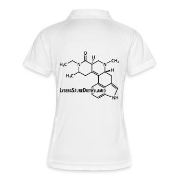 LSD Strukturformel Acid Techno-Szene Drogen Rausch - Frauen Polo atmungsaktiv - Weiß/Rot - Hinten