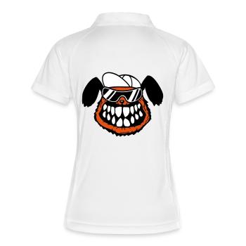 chien monstre méchant dangereux dents sourire sourire - Polo respirant Femme - blanc/rouge - Dos